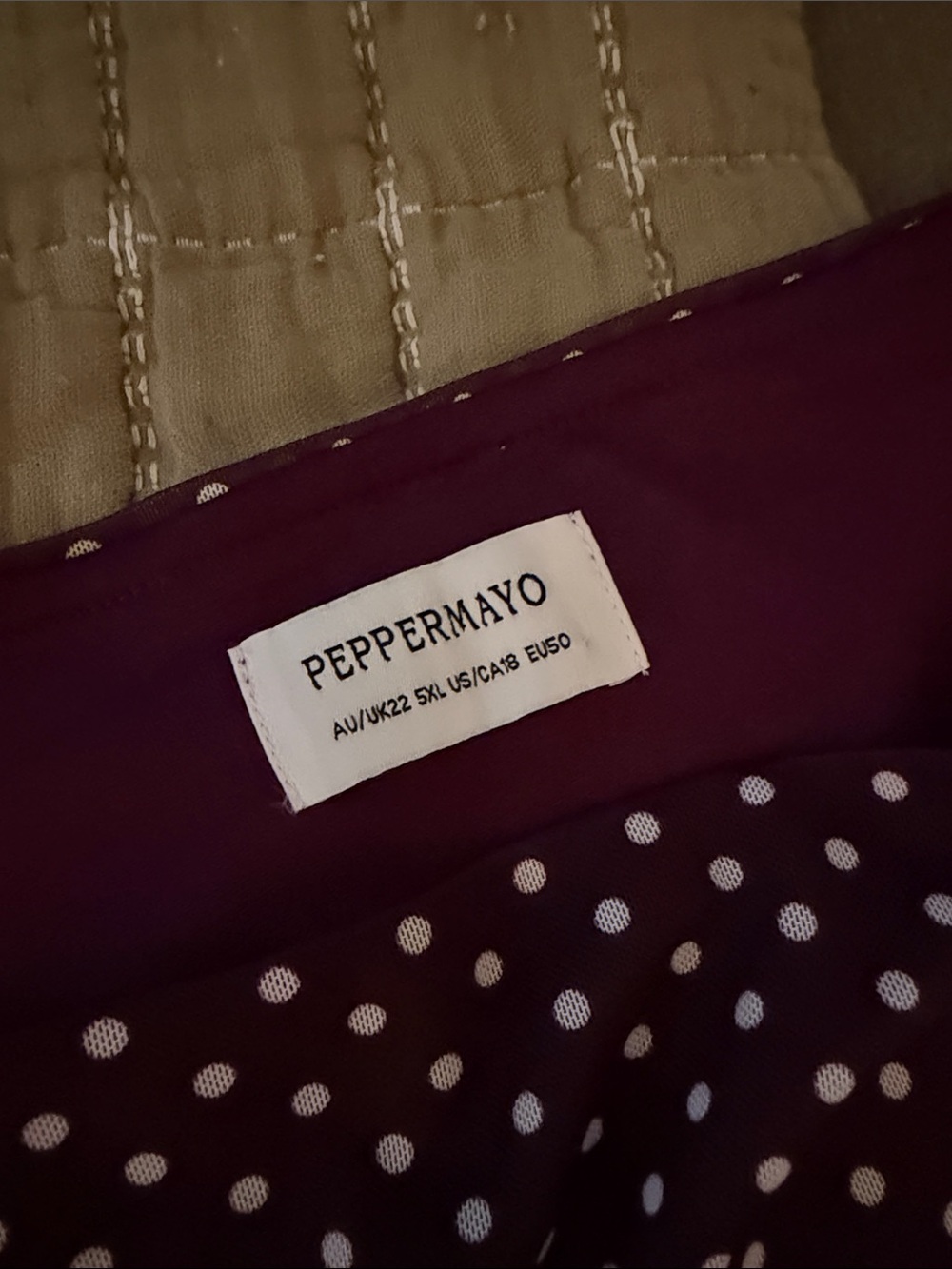 Peppermayo Burgundy Polka Dot Asymmetrical Hem Skirt - Picture 2 of 2